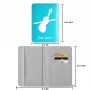 כיסוי דרכון ת.ז ארנק צבע פנימי אפור בעיצוב אישי עם השם שלך בעיצוב כינור גודל 10 × 14.4 ס"מ