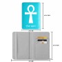 כיסוי דרכון ת.ז ארנק צבע פנימי אפור בעיצוב אישי עם השם שלך בעיצוב אנק - מפתח החיים המצרי גודל 10 × 14.4 ס"מ