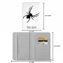 כיסוי דרכון ת.ז ארנק צבע פנימי אפור בעיצוב אישי עם השם שלך בעיצוב עכביש גודל 10 × 14.4 ס"מ