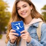 כיסוי דרכון ת.ז ארנק צבע פנימי אפור בעיצוב אישי עם השם שלך בעיצוב סקי אולימפי גודל 10 × 14.4 ס"מ