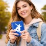 כיסוי דרכון ת.ז ארנק צבע פנימי אפור בעיצוב אישי עם השם שלך בעיצוב סנובורדיסט גודל 10 × 14.4 ס"מ