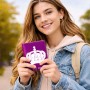 כיסוי דרכון ת.ז ארנק צבע פנימי אפור בעיצוב אישי עם השם שלך בעיצוב כתר מלכותי גודל 10 × 14.4 ס"מ