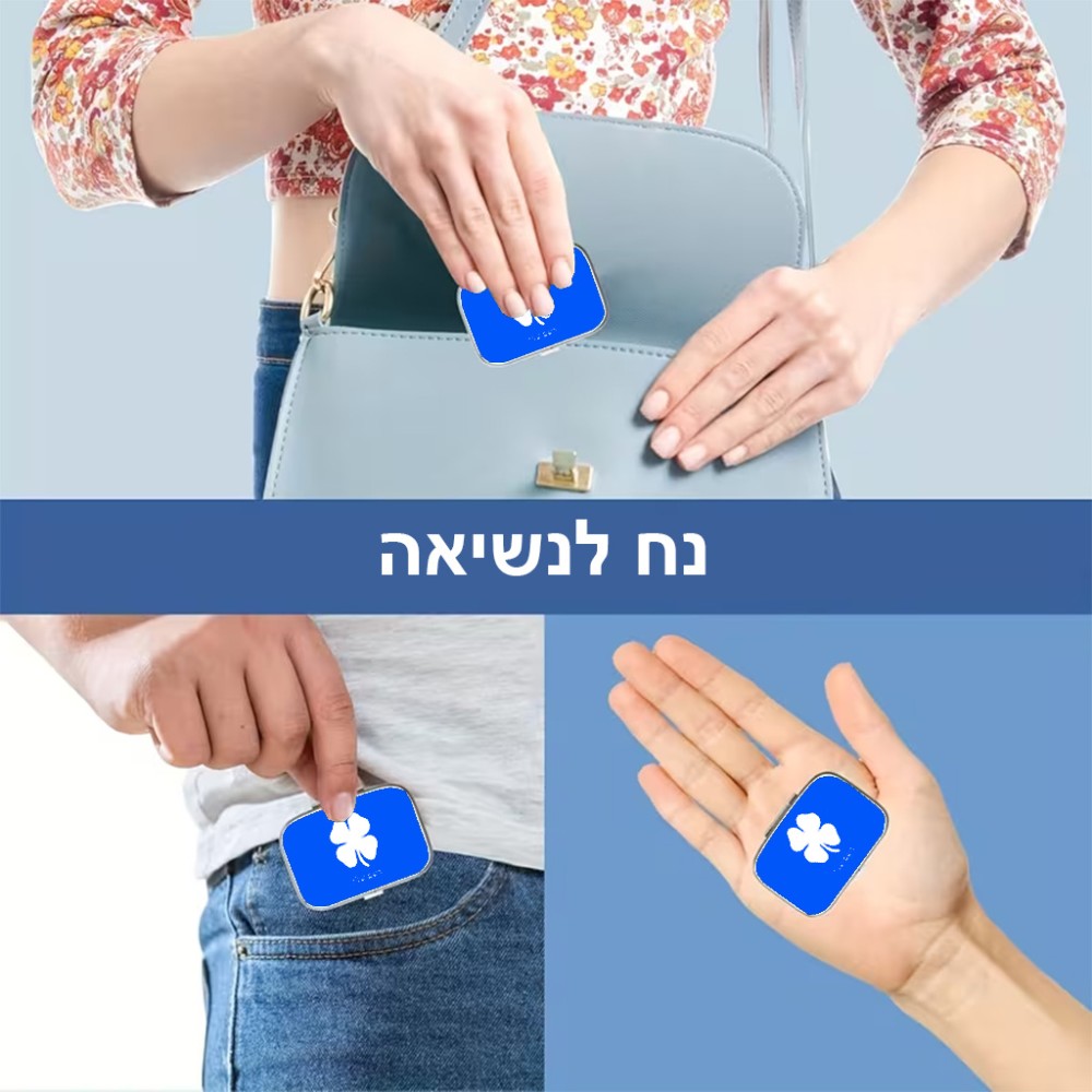 קופסאת כדורים בעיצוב אישי עם השם שלך בעיצוב קלבר גודל 5.6 × 4 ס"מ