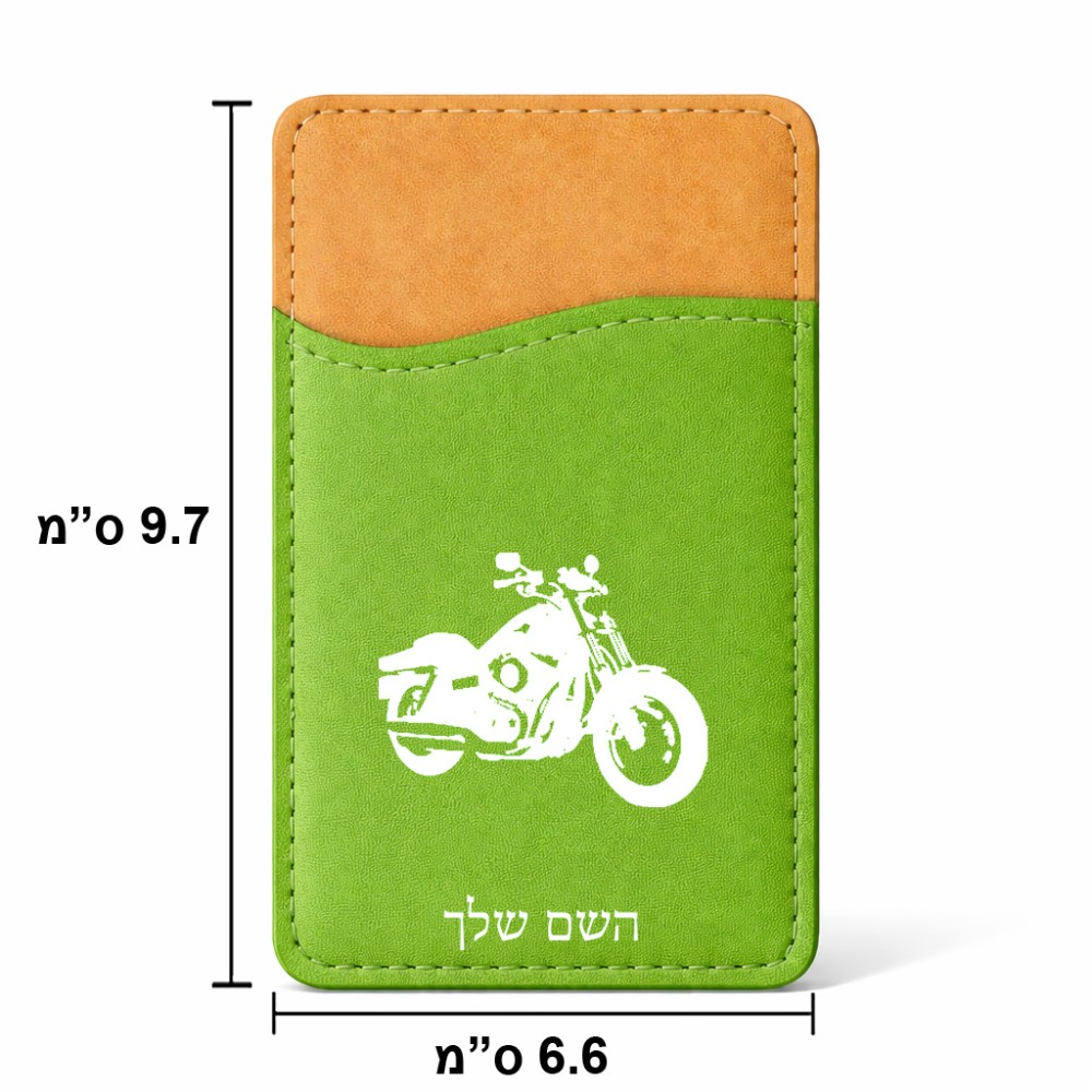 ארנק כרטיסי אשראי לטלפון בעיצוב אישי עם השם שלך בעיצוב הארלי-דיווידסון גודל 6.6 × 9.7 ס"מ