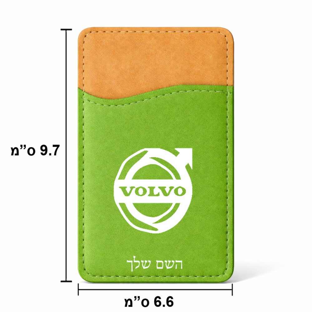 ארנק כרטיסי אשראי לטלפון בעיצוב אישי עם השם שלך בעיצוב וולוו גודל 6.6 × 9.7 ס"מ
