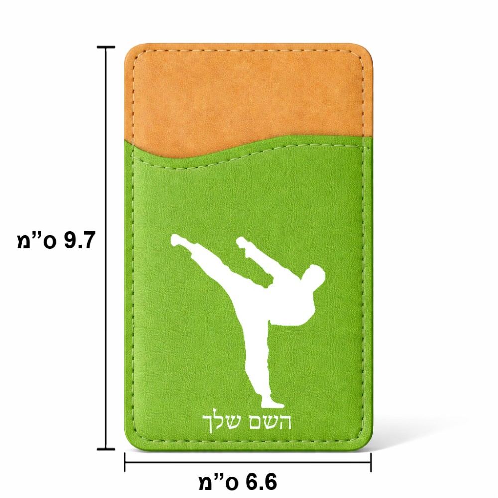 ארנק כרטיסי אשראי לטלפון בעיצוב אישי עם השם שלך בעיצוב קרטה גודל 6.6 × 9.7 ס"מ