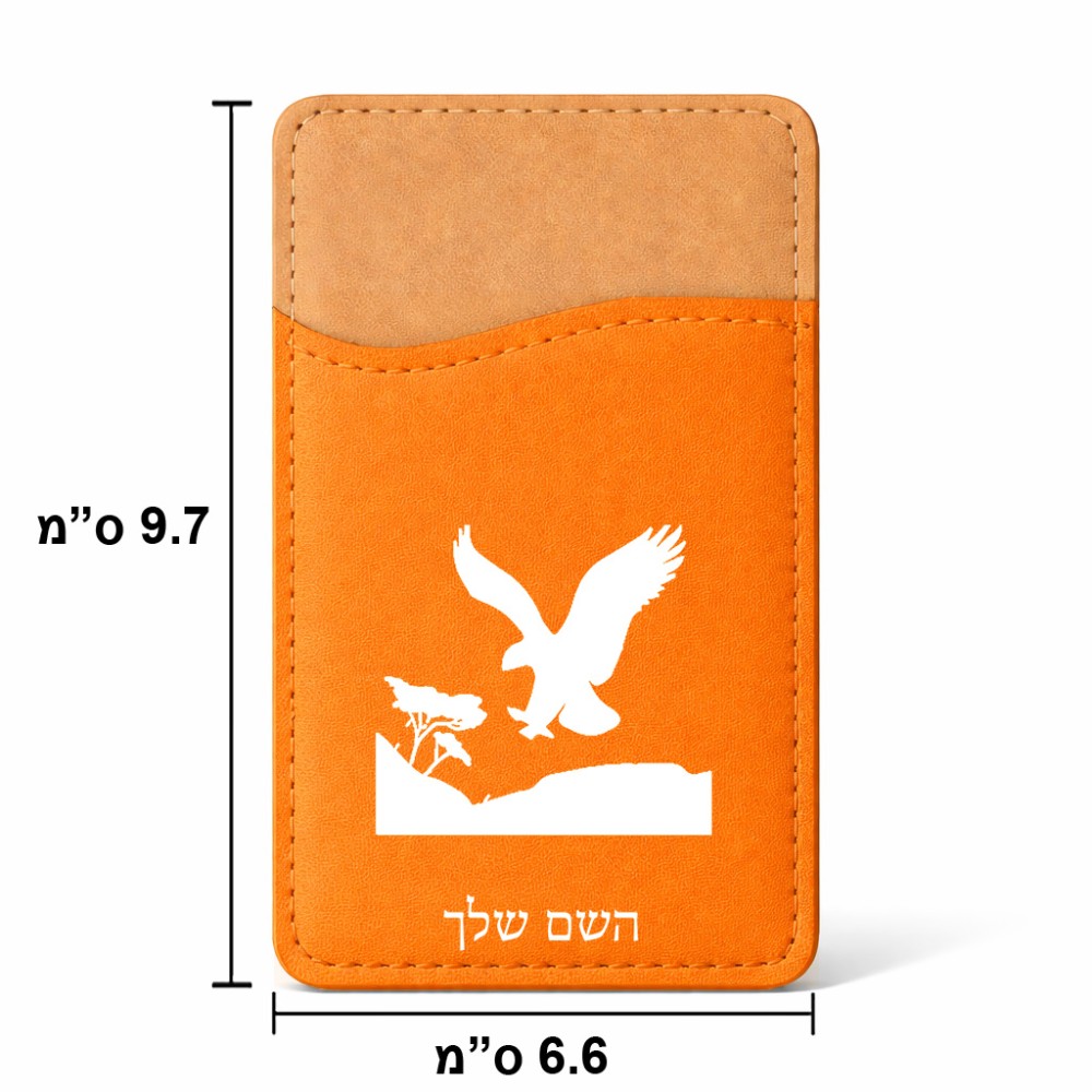ארנק כרטיסי אשראי לטלפון בעיצוב אישי עם השם שלך בעיצוב נשר אמריקאי גודל 6.6 × 9.7 ס"מ