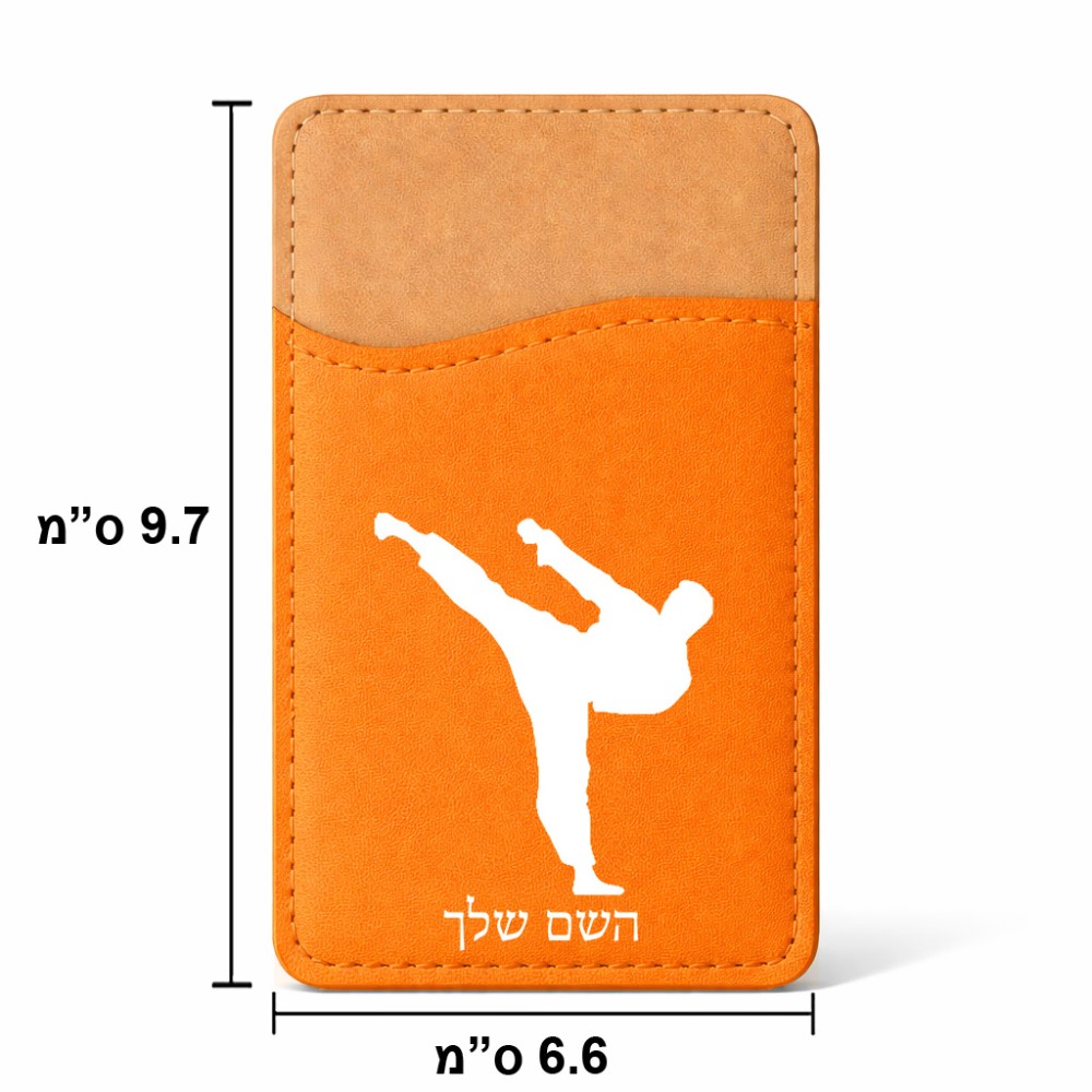 ארנק כרטיסי אשראי לטלפון בעיצוב אישי עם השם שלך בעיצוב קרטה גודל 6.6 × 9.7 ס"מ