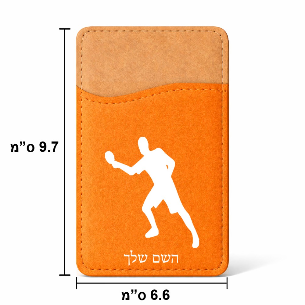 ארנק כרטיסי אשראי לטלפון בעיצוב אישי עם השם שלך בעיצוב שחקן פינג פונג גודל 6.6 × 9.7 ס"מ