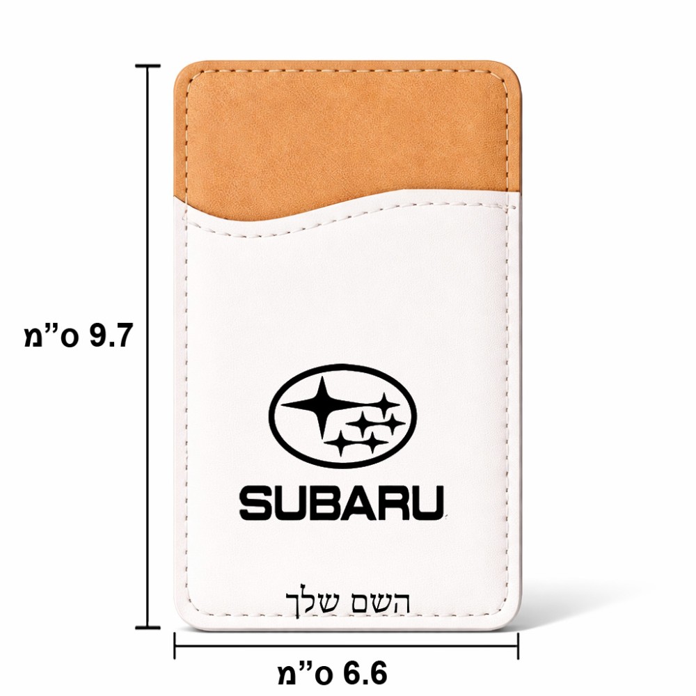 ארנק כרטיסי אשראי לטלפון בעיצוב אישי עם השם שלך בעיצוב סובארו גודל 6.6 × 9.7 ס"מ