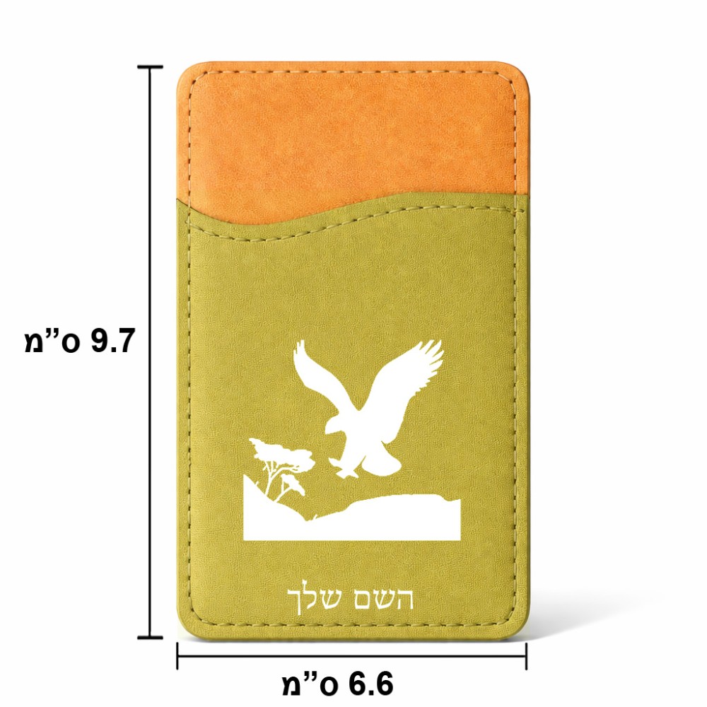ארנק כרטיסי אשראי לטלפון בעיצוב אישי עם השם שלך בעיצוב נשר אמריקאי גודל 6.6 × 9.7 ס"מ