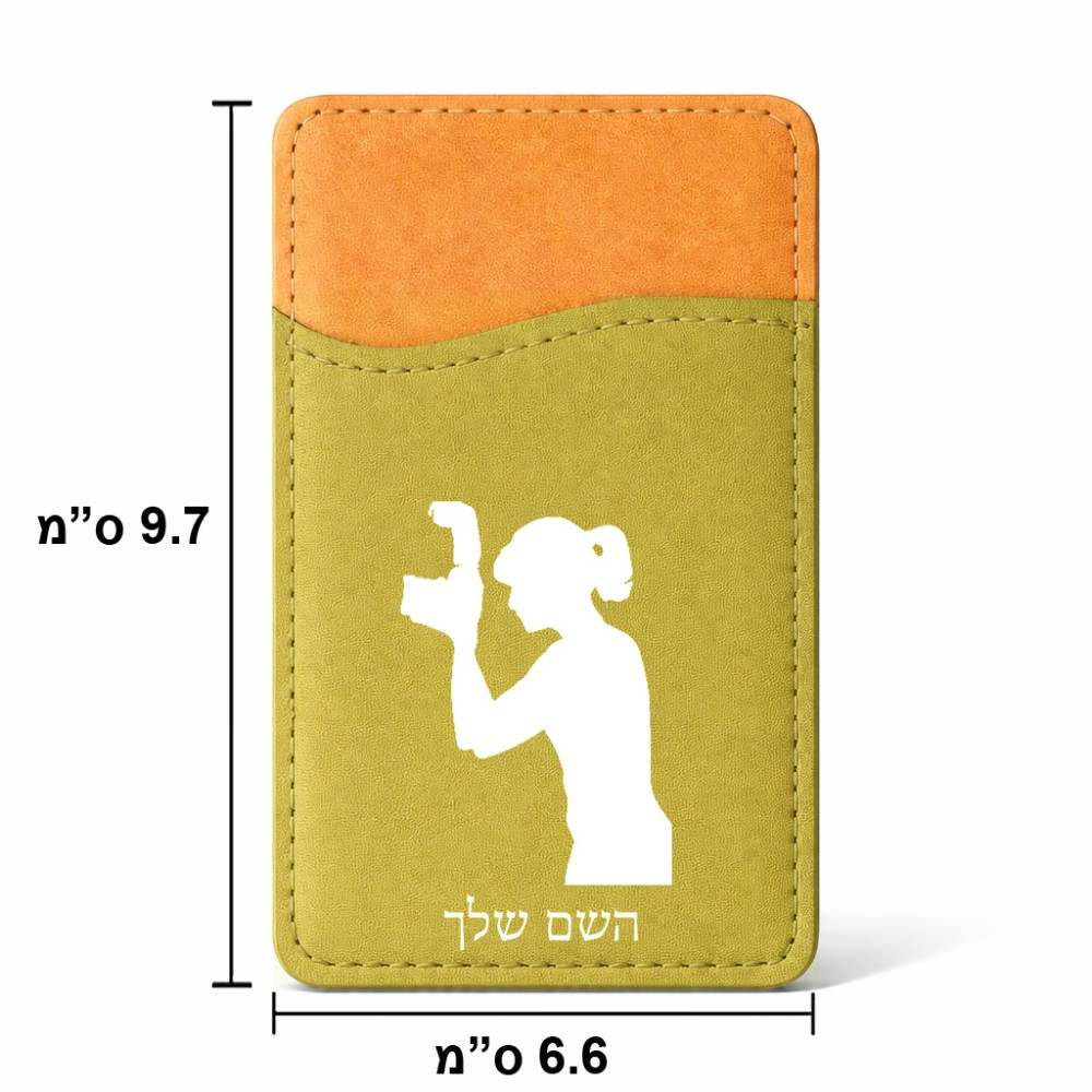 ארנק כרטיסי אשראי לטלפון בעיצוב אישי עם השם שלך בעיצוב צלמת - אישה גודל 6.6 × 9.7 ס"מ