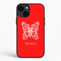 כיסוי בעיצוב אישי עם השם שלך לדגם - Apple iPhone 15 Plus בעיצוב פרפר