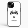 כיסוי בעיצוב אישי עם השם שלך לדגם - Apple iPhone 15 Plus בעיצוב דגל המירוץ
