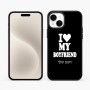 כיסוי בעיצוב אישי עם השם שלך לדגם - Apple iPhone 15 Plus בעיצוב אוהבת את החבר שלי