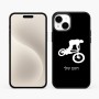 כיסוי בעיצוב אישי עם השם שלך לדגם - Apple iPhone 15 Plus בעיצוב רוכב אופניים