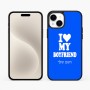כיסוי בעיצוב אישי עם השם שלך לדגם - Apple iPhone 15 Plus בעיצוב אוהבת את החבר שלי