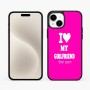 כיסוי בעיצוב אישי עם השם שלך לדגם - Apple iPhone 15 Plus בעיצוב אוהב את החברה שלי