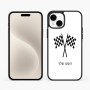 כיסוי בעיצוב אישי עם השם שלך לדגם - Apple iPhone 15 Plus בעיצוב דגל המירוץ