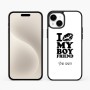 כיסוי בעיצוב אישי עם השם שלך לדגם - Apple iPhone 15 Plus בעיצוב נשקי את חבר שלי