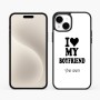 כיסוי בעיצוב אישי עם השם שלך לדגם - Apple iPhone 15 Plus בעיצוב אוהבת את החבר שלי