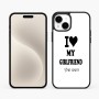 כיסוי בעיצוב אישי עם השם שלך לדגם - Apple iPhone 15 Plus בעיצוב אוהב את החברה שלי