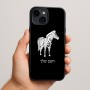 כיסוי בעיצוב אישי עם השם שלך לדגם - Apple iPhone 15 Plus בעיצוב זברה