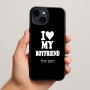 כיסוי בעיצוב אישי עם השם שלך לדגם - Apple iPhone 15 Plus בעיצוב אוהבת את החבר שלי