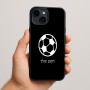 כיסוי בעיצוב אישי עם השם שלך לדגם - Apple iPhone 15 Plus בעיצוב כדורגל כדור כדורגל