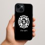 כיסוי בעיצוב אישי עם השם שלך לדגם - Apple iPhone 15 Plus בעיצוב כבאי - תגית
