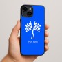כיסוי בעיצוב אישי עם השם שלך לדגם - Apple iPhone 15 Plus בעיצוב דגל המירוץ