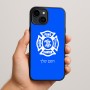 כיסוי בעיצוב אישי עם השם שלך לדגם - Apple iPhone 15 Plus בעיצוב כבאי - תגית