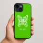 כיסוי בעיצוב אישי עם השם שלך לדגם - Apple iPhone 15 Plus בעיצוב פרפר