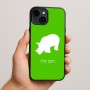 כיסוי בעיצוב אישי עם השם שלך לדגם - Apple iPhone 15 Plus בעיצוב קרנף