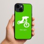 כיסוי בעיצוב אישי עם השם שלך לדגם - Apple iPhone 15 Plus בעיצוב רוכב אופניים