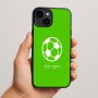 כיסוי בעיצוב אישי עם השם שלך לדגם - Apple iPhone 15 Plus בעיצוב כדורגל כדור כדורגל