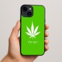 כיסוי בעיצוב אישי עם השם שלך לדגם - Apple iPhone 15 Plus בעיצוב עלה מריחואנה - גראס