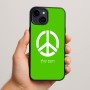 כיסוי בעיצוב אישי עם השם שלך לדגם - Apple iPhone 15 Plus בעיצוב סמל השלום