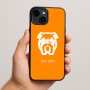 כיסוי בעיצוב אישי עם השם שלך לדגם - Apple iPhone 15 Plus בעיצוב פרצוף בולדוג
