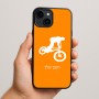 כיסוי בעיצוב אישי עם השם שלך לדגם - Apple iPhone 15 Plus בעיצוב רוכב אופניים