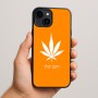 כיסוי בעיצוב אישי עם השם שלך לדגם - Apple iPhone 15 Plus בעיצוב עלה מריחואנה - גראס