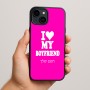 כיסוי בעיצוב אישי עם השם שלך לדגם - Apple iPhone 15 Plus בעיצוב אוהבת את החבר שלי