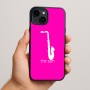 כיסוי בעיצוב אישי עם השם שלך לדגם - Apple iPhone 15 Plus בעיצוב סקסופון
