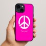 כיסוי בעיצוב אישי עם השם שלך לדגם - Apple iPhone 15 Plus בעיצוב סמל השלום
