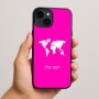 כיסוי בעיצוב אישי עם השם שלך לדגם - Apple iPhone 15 Plus בעיצוב מפת העולם