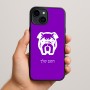 כיסוי בעיצוב אישי עם השם שלך לדגם - Apple iPhone 15 Plus בעיצוב פרצוף בולדוג