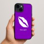 כיסוי בעיצוב אישי עם השם שלך לדגם - Apple iPhone 15 Plus בעיצוב שפתיים - נשיקה