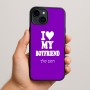 כיסוי בעיצוב אישי עם השם שלך לדגם - Apple iPhone 15 Plus בעיצוב אוהבת את החבר שלי