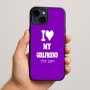 כיסוי בעיצוב אישי עם השם שלך לדגם - Apple iPhone 15 Plus בעיצוב אוהב את החברה שלי