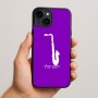 כיסוי בעיצוב אישי עם השם שלך לדגם - Apple iPhone 15 Plus בעיצוב סקסופון